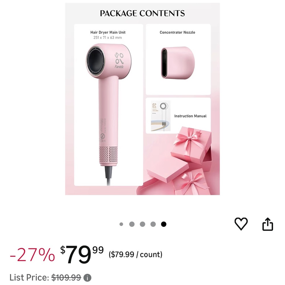 Solo SonicDry Brushless Motor Hair Dryer, Ultra-Light, Ionic Tech